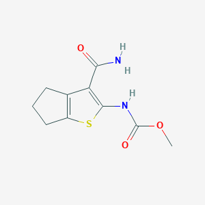 molecular formula C10H12N2O3S B4181213 methyl [3-(aminocarbonyl)-5,6-dihydro-4H-cyclopenta[b]thien-2-yl]carbamate 