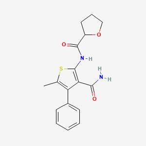 molecular formula C17H18N2O3S B4181249 N-[3-(aminocarbonyl)-5-methyl-4-phenyl-2-thienyl]tetrahydro-2-furancarboxamide 