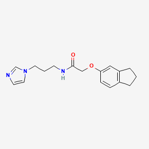 2-(2,3-dihydro-1H-inden-5-yloxy)-N-[3-(1H-imidazol-1-yl)propyl]acetamide