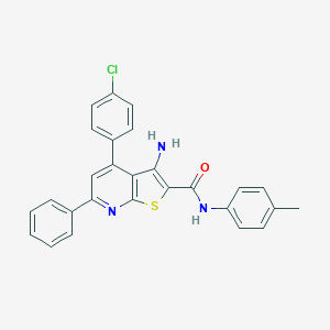 3-amino-4-(4-chlorophenyl)-N-(4-methylphenyl)-6-phenylthieno[2,3-b]pyridine-2-carboxamide