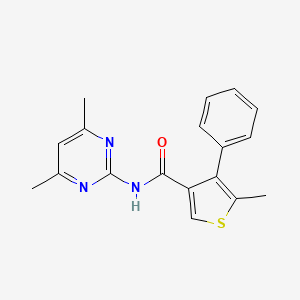 molecular formula C18H17N3OS B4181296 N-(4,6-dimethyl-2-pyrimidinyl)-5-methyl-4-phenyl-3-thiophenecarboxamide 