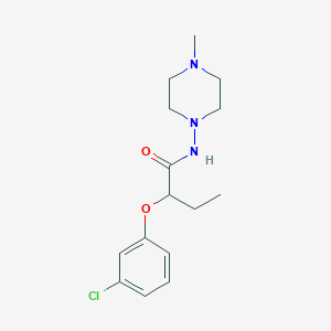 molecular formula C15H22ClN3O2 B4181308 2-(3-chlorophenoxy)-N-(4-methyl-1-piperazinyl)butanamide 