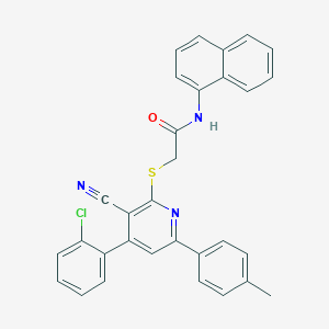2-{[4-(2-chlorophenyl)-3-cyano-6-(4-methylphenyl)-2-pyridinyl]sulfanyl}-N-(1-naphthyl)acetamide