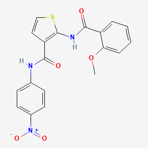 molecular formula C19H15N3O5S B4181321 2-[(2-methoxybenzoyl)amino]-N-(4-nitrophenyl)-3-thiophenecarboxamide 