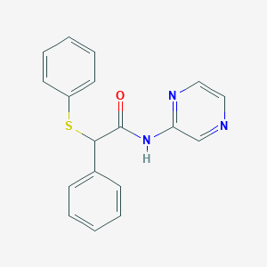 molecular formula C18H15N3OS B4181329 2-phenyl-2-(phenylthio)-N-2-pyrazinylacetamide 