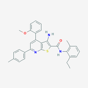 molecular formula C31H29N3O2S B418133 3-amino-N-(2-ethyl-6-methylphenyl)-4-(2-methoxyphenyl)-6-(4-methylphenyl)thieno[2,3-b]pyridine-2-carboxamide 