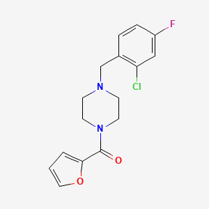 molecular formula C16H16ClFN2O2 B4181334 1-(2-chloro-4-fluorobenzyl)-4-(2-furoyl)piperazine 