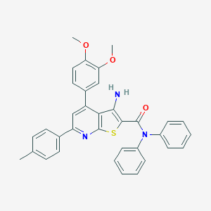 3-amino-4-(3,4-dimethoxyphenyl)-6-(4-methylphenyl)-N,N-diphenylthieno[2,3-b]pyridine-2-carboxamide