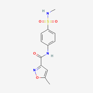 molecular formula C12H13N3O4S B4181351 5-methyl-N-{4-[(methylamino)sulfonyl]phenyl}-3-isoxazolecarboxamide 