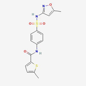 molecular formula C16H15N3O4S2 B4181373 5-methyl-N-(4-{[(5-methyl-3-isoxazolyl)amino]sulfonyl}phenyl)-2-thiophenecarboxamide 