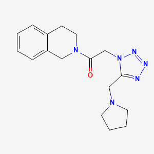 molecular formula C17H22N6O B4181389 2-{[5-(1-pyrrolidinylmethyl)-1H-tetrazol-1-yl]acetyl}-1,2,3,4-tetrahydroisoquinoline 