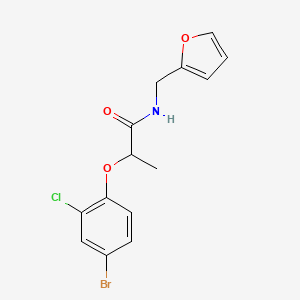 molecular formula C14H13BrClNO3 B4181396 2-(4-bromo-2-chlorophenoxy)-N-(2-furylmethyl)propanamide 