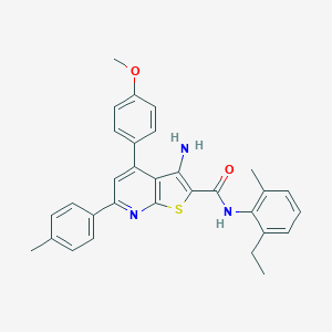 molecular formula C31H29N3O2S B418140 3-amino-N-(2-ethyl-6-methylphenyl)-4-(4-methoxyphenyl)-6-(4-methylphenyl)thieno[2,3-b]pyridine-2-carboxamide CAS No. 332388-11-1