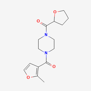 molecular formula C15H20N2O4 B4181401 1-(2-methyl-3-furoyl)-4-(tetrahydro-2-furanylcarbonyl)piperazine 