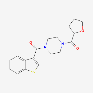 molecular formula C18H20N2O3S B4181405 1-(1-benzothien-3-ylcarbonyl)-4-(tetrahydro-2-furanylcarbonyl)piperazine 
