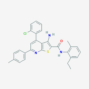 molecular formula C30H26ClN3OS B418141 3-amino-4-(2-chlorophenyl)-N-(2-ethyl-6-methylphenyl)-6-(4-methylphenyl)thieno[2,3-b]pyridine-2-carboxamide 