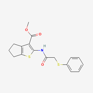 molecular formula C17H17NO3S2 B4181410 methyl 2-{[(phenylthio)acetyl]amino}-5,6-dihydro-4H-cyclopenta[b]thiophene-3-carboxylate 