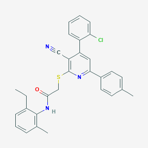 2-{[4-(2-chlorophenyl)-3-cyano-6-(4-methylphenyl)-2-pyridinyl]sulfanyl}-N-(2-ethyl-6-methylphenyl)acetamide