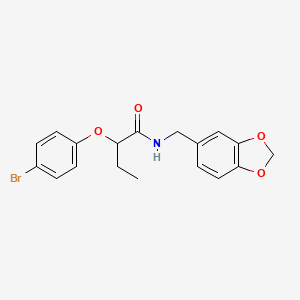 molecular formula C18H18BrNO4 B4181439 N-(1,3-benzodioxol-5-ylmethyl)-2-(4-bromophenoxy)butanamide 