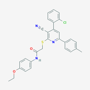 2-{[4-(2-chlorophenyl)-3-cyano-6-(4-methylphenyl)-2-pyridinyl]sulfanyl}-N-(4-ethoxyphenyl)acetamide