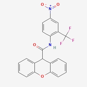 molecular formula C21H13F3N2O4 B4181455 N-[4-nitro-2-(trifluoromethyl)phenyl]-9H-xanthene-9-carboxamide 