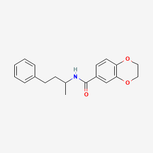 molecular formula C19H21NO3 B4181466 N-(1-methyl-3-phenylpropyl)-2,3-dihydro-1,4-benzodioxine-6-carboxamide 