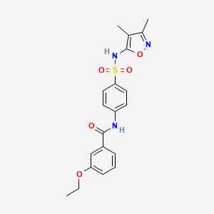 molecular formula C20H21N3O5S B4181494 N-(4-{[(3,4-dimethyl-5-isoxazolyl)amino]sulfonyl}phenyl)-3-ethoxybenzamide 