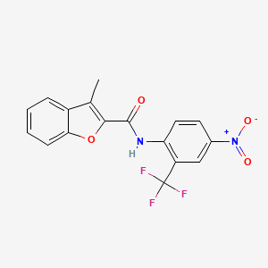 molecular formula C17H11F3N2O4 B4181500 3-methyl-N-[4-nitro-2-(trifluoromethyl)phenyl]-1-benzofuran-2-carboxamide 