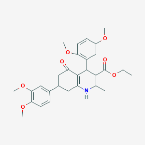 molecular formula C30H35NO7 B418153 Isopropyl 4-(2,5-dimethoxyphenyl)-7-(3,4-dimethoxyphenyl)-2-methyl-5-oxo-1,4,5,6,7,8-hexahydro-3-quinolinecarboxylate 