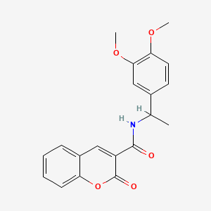 molecular formula C20H19NO5 B4181575 N-[1-(3,4-dimethoxyphenyl)ethyl]-2-oxo-2H-chromene-3-carboxamide 