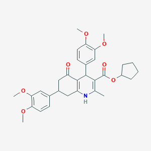 molecular formula C32H37NO7 B418158 Cyclopentyl 4,7-bis(3,4-dimethoxyphenyl)-2-methyl-5-oxo-1,4,5,6,7,8-hexahydro-3-quinolinecarboxylate 