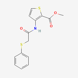 molecular formula C14H13NO3S2 B4181580 methyl 3-{[(phenylthio)acetyl]amino}-2-thiophenecarboxylate 