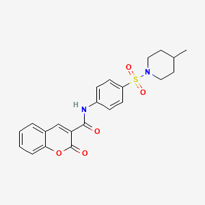 molecular formula C22H22N2O5S B4181581 N-{4-[(4-methyl-1-piperidinyl)sulfonyl]phenyl}-2-oxo-2H-chromene-3-carboxamide 