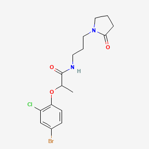 molecular formula C16H20BrClN2O3 B4181598 2-(4-bromo-2-chlorophenoxy)-N-[3-(2-oxo-1-pyrrolidinyl)propyl]propanamide 
