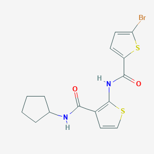 molecular formula C15H15BrN2O2S2 B4181609 5-bromo-N-{3-[(cyclopentylamino)carbonyl]-2-thienyl}-2-thiophenecarboxamide 