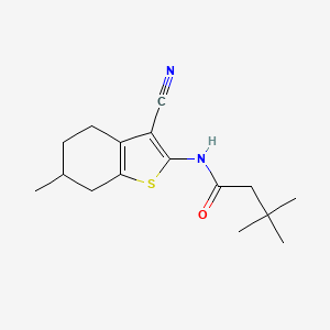 molecular formula C16H22N2OS B4181612 N-(3-cyano-6-methyl-4,5,6,7-tetrahydro-1-benzothien-2-yl)-3,3-dimethylbutanamide 