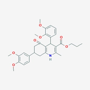 Propyl 4-(2,3-dimethoxyphenyl)-7-(3,4-dimethoxyphenyl)-2-methyl-5-oxo-1,4,5,6,7,8-hexahydro-3-quinolinecarboxylate