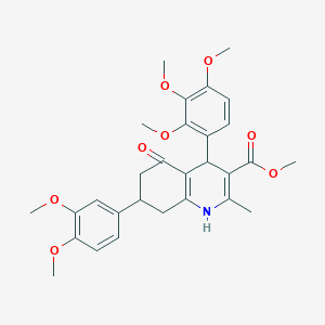 Methyl 7-(3,4-dimethoxyphenyl)-2-methyl-5-oxo-4-(2,3,4-trimethoxyphenyl)-1,4,5,6,7,8-hexahydro-3-quinolinecarboxylate