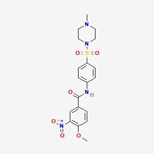 molecular formula C19H22N4O6S B4181633 4-methoxy-N-{4-[(4-methyl-1-piperazinyl)sulfonyl]phenyl}-3-nitrobenzamide 