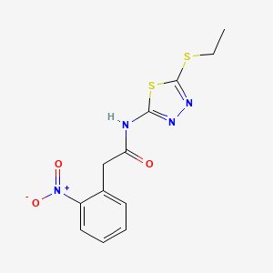 molecular formula C12H12N4O3S2 B4181645 N-[5-(ethylthio)-1,3,4-thiadiazol-2-yl]-2-(2-nitrophenyl)acetamide 