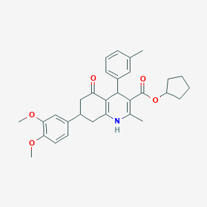 Cyclopentyl 7-(3,4-dimethoxyphenyl)-2-methyl-4-(3-methylphenyl)-5-oxo-1,4,5,6,7,8-hexahydro-3-quinolinecarboxylate