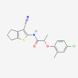 molecular formula C18H17ClN2O2S B4181651 2-(4-chloro-2-methylphenoxy)-N-(3-cyano-5,6-dihydro-4H-cyclopenta[b]thien-2-yl)propanamide 
