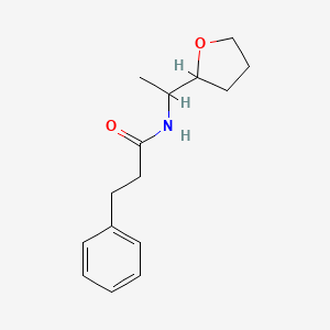 molecular formula C15H21NO2 B4181689 3-phenyl-N-[1-(tetrahydro-2-furanyl)ethyl]propanamide 