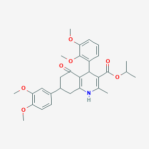 molecular formula C30H35NO7 B418172 Isopropyl 4-(2,3-dimethoxyphenyl)-7-(3,4-dimethoxyphenyl)-2-methyl-5-oxo-1,4,5,6,7,8-hexahydro-3-quinolinecarboxylate 