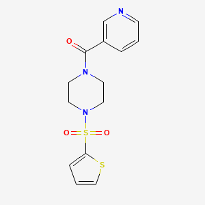 molecular formula C14H15N3O3S2 B4181734 1-(3-pyridinylcarbonyl)-4-(2-thienylsulfonyl)piperazine 