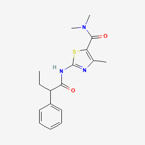 molecular formula C17H21N3O2S B4181738 N,N,4-trimethyl-2-[(2-phenylbutanoyl)amino]-1,3-thiazole-5-carboxamide 