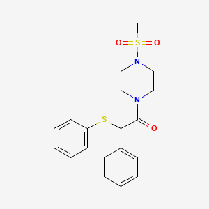 molecular formula C19H22N2O3S2 B4181743 1-(methylsulfonyl)-4-[phenyl(phenylthio)acetyl]piperazine 