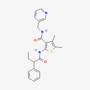 molecular formula C23H25N3O2S B4181764 4,5-dimethyl-2-[(2-phenylbutanoyl)amino]-N-(3-pyridinylmethyl)-3-thiophenecarboxamide 