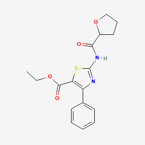 molecular formula C17H18N2O4S B4181768 ethyl 4-phenyl-2-[(tetrahydro-2-furanylcarbonyl)amino]-1,3-thiazole-5-carboxylate 