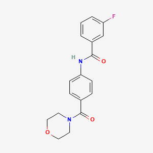 molecular formula C18H17FN2O3 B4181773 3-fluoro-N-[4-(4-morpholinylcarbonyl)phenyl]benzamide 